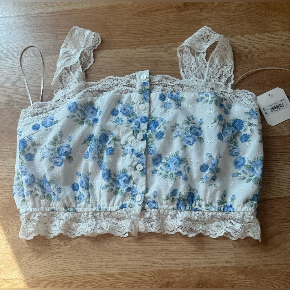 Altar'd State White Floral Lace Blouse and Skirt set
